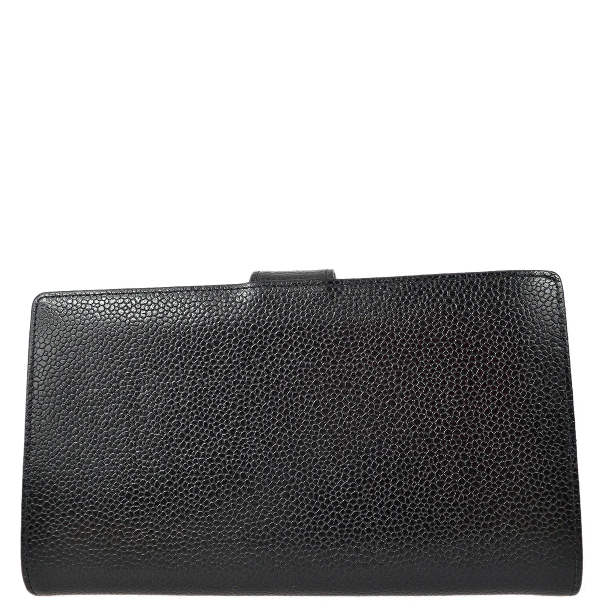 Chanel 1997-1999 Black Caviar Timeless Long Wallet - Image 2