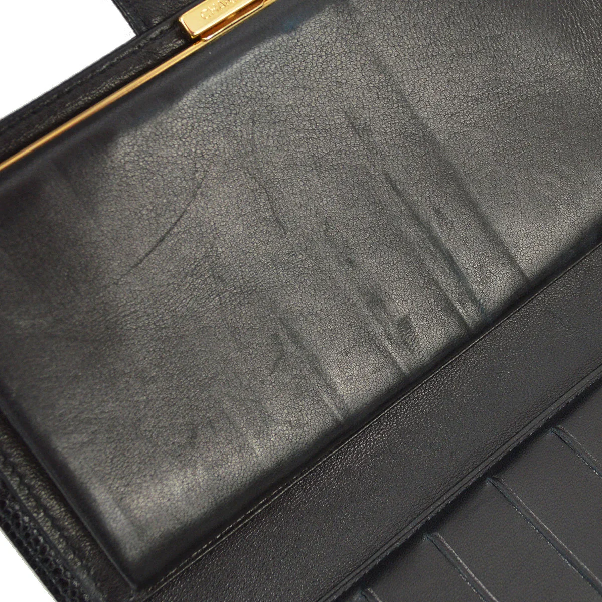 Chanel 1997-1999 Black Caviar Timeless Long Wallet - Image 5