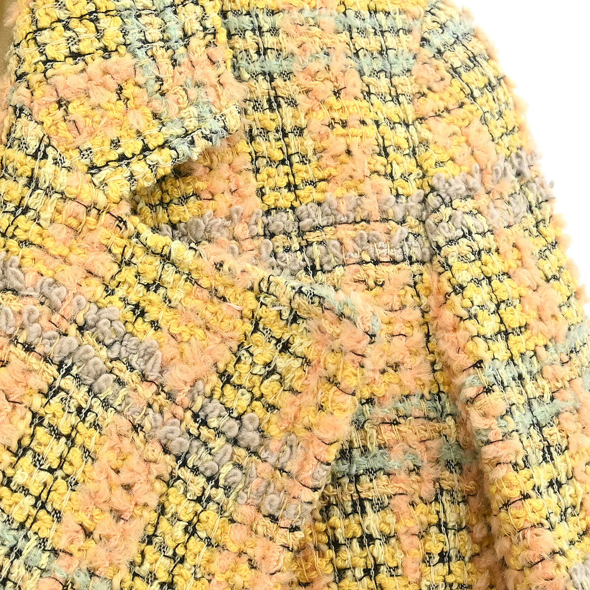 Chanel 1994 Double Breasted Jacket Tweed Yellow #36 - Image 3