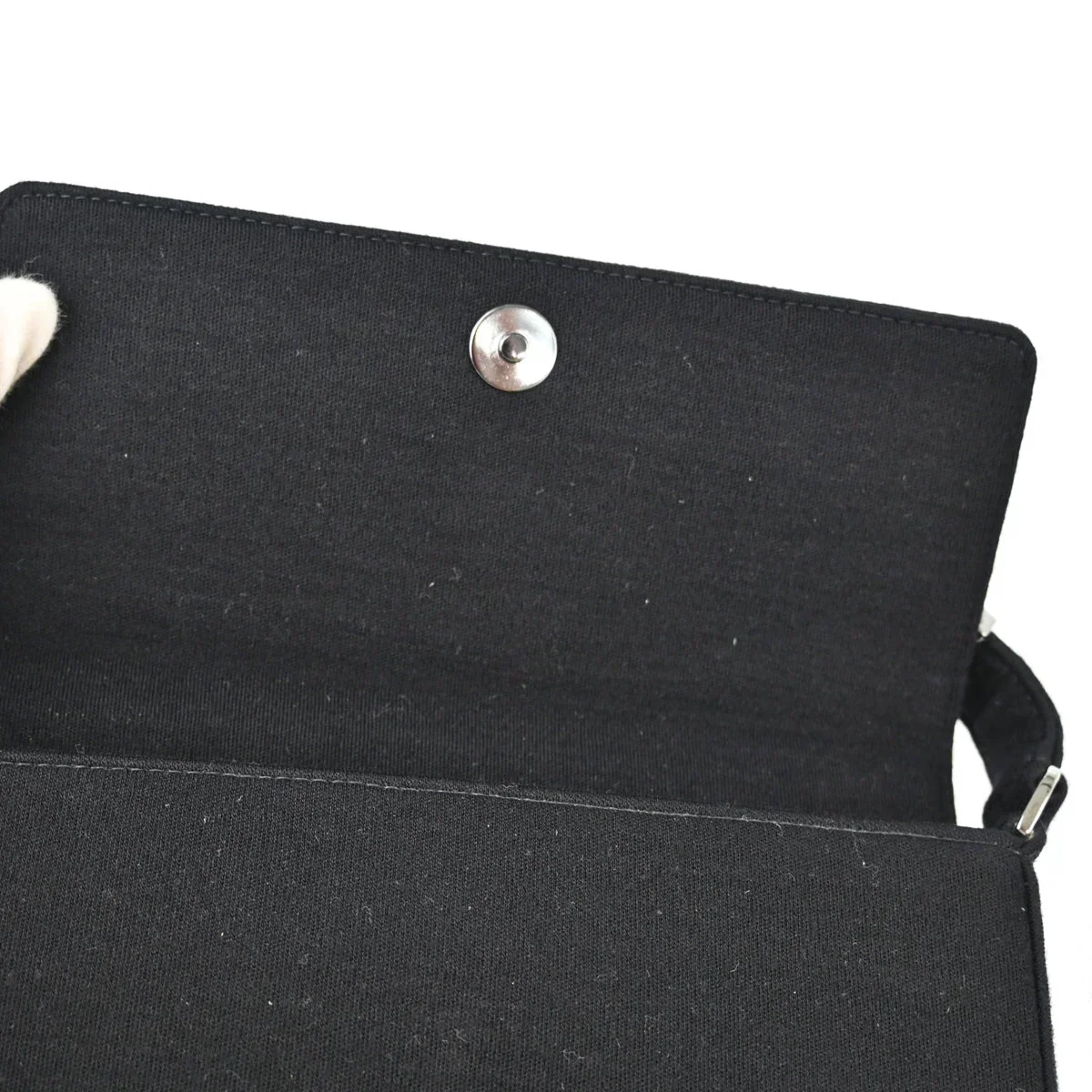 Chanel 2003-2004 Black Cotton Ice Cube Shoulder Bag - Image 8