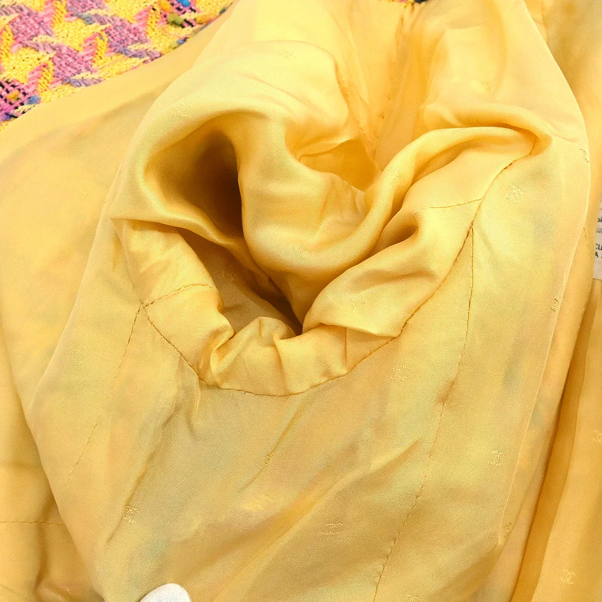 Chanel 1994 Setup Suit Jacket Skirt Yellow #38 - Image 5
