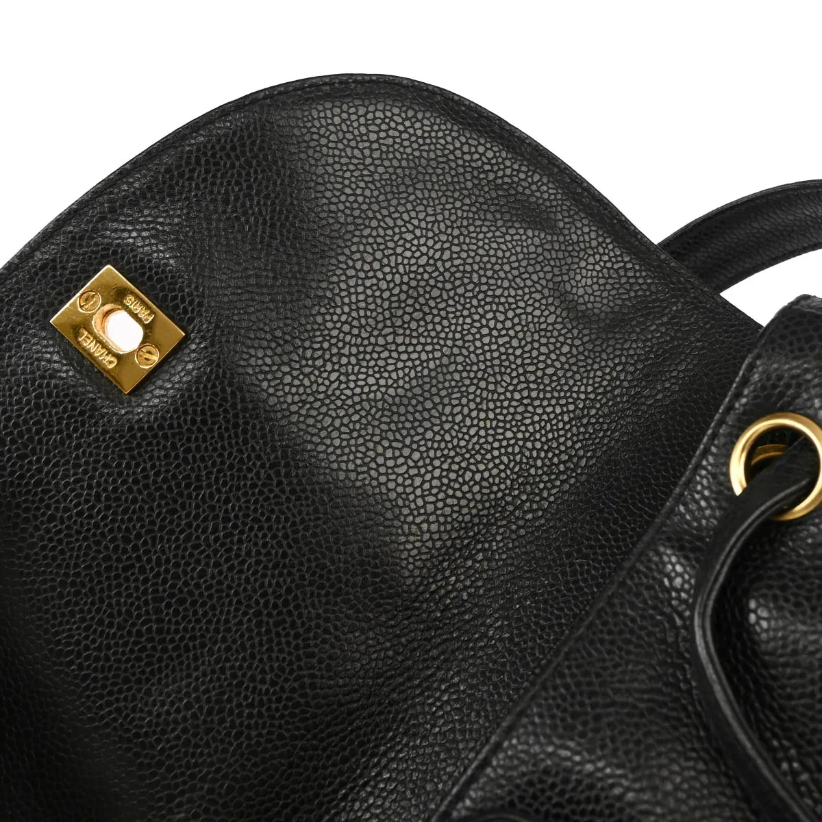 Chanel 1996-1997 Black Caviar Triple CC Backpack - Image 7