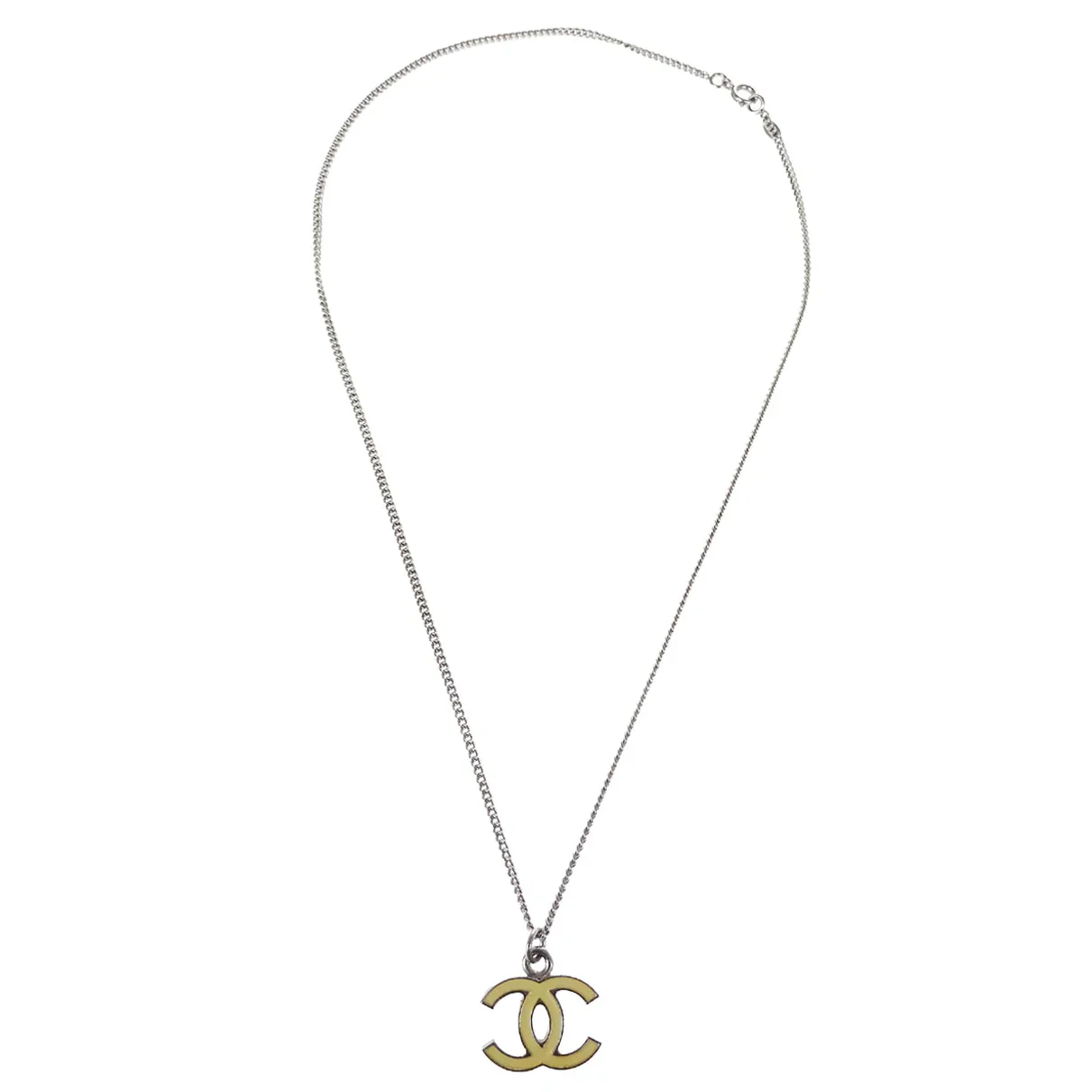 Chanel CC Chain Necklace Pendant Silver 07V - Image 2