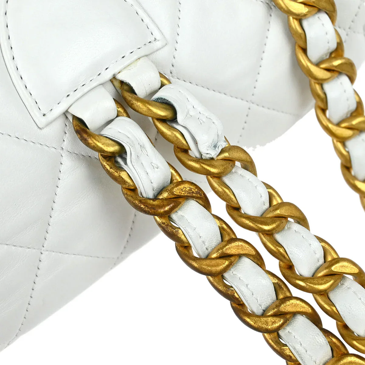 Chanel 1991-1994 White Lambskin Large Duma Backpack - Image 4