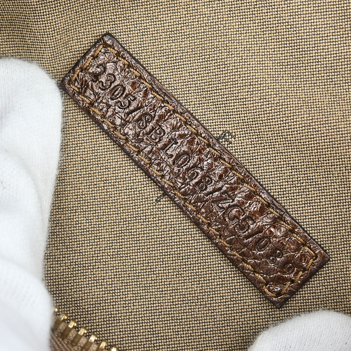 Fendi Bronze Beige Studded Zucchino Handbag - Image 10