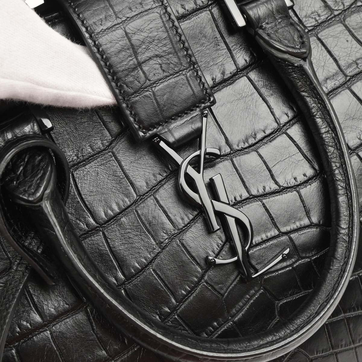 Saint Laurent * Black Cabas 2way Shoulder Handbag - Image 6