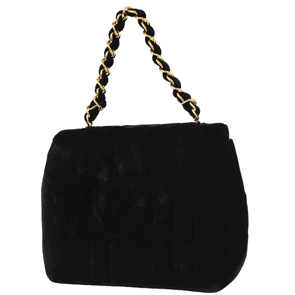 Chanel Black Velvet Mademoiselle Chain Handbag - Image 2