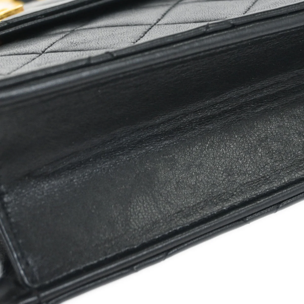 Chanel 1989-1991 Black Lambskin Double Turnlock Shoulder Bag - Image 3