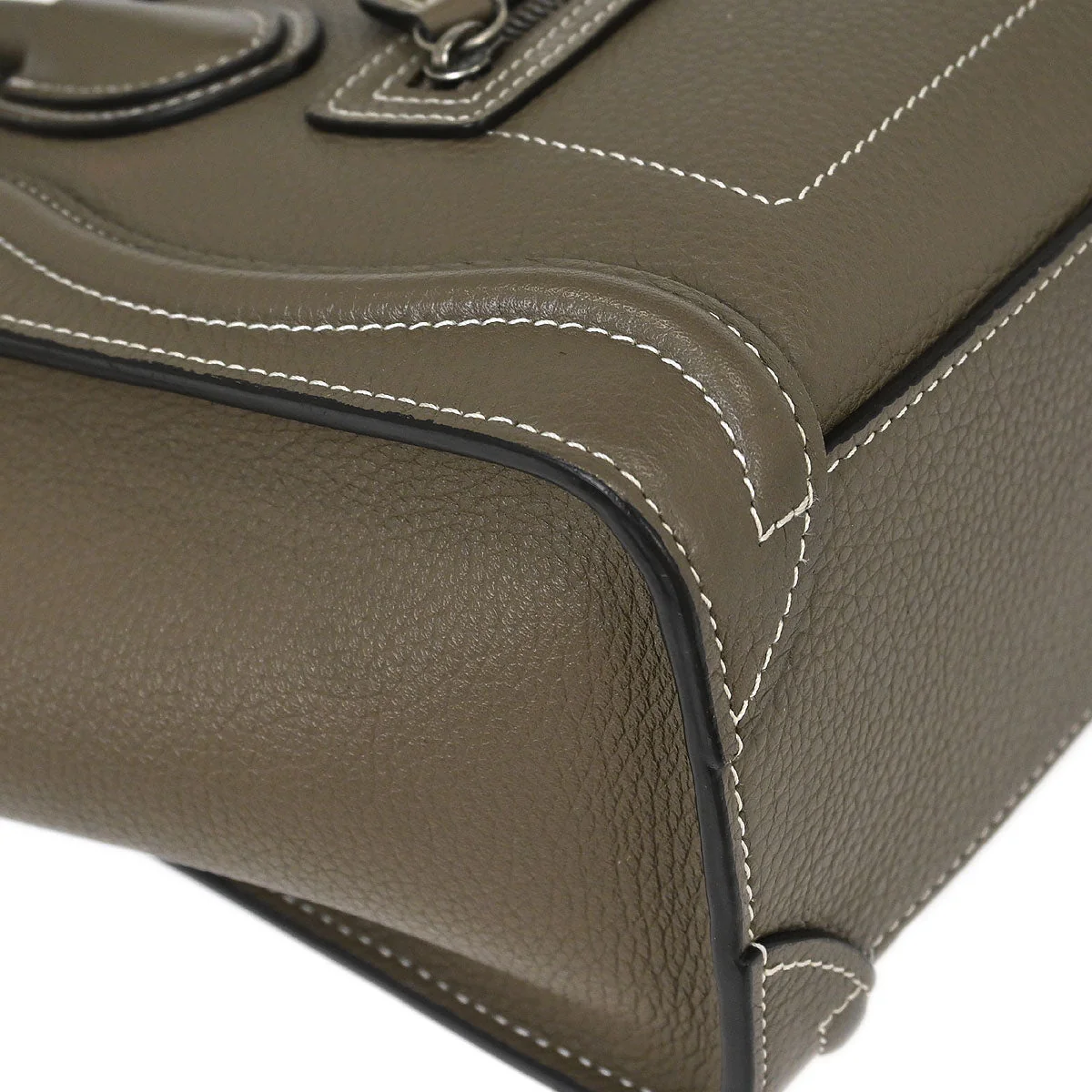 Celine Brown Leather Nano Luggage Tote Handbag - Image 5