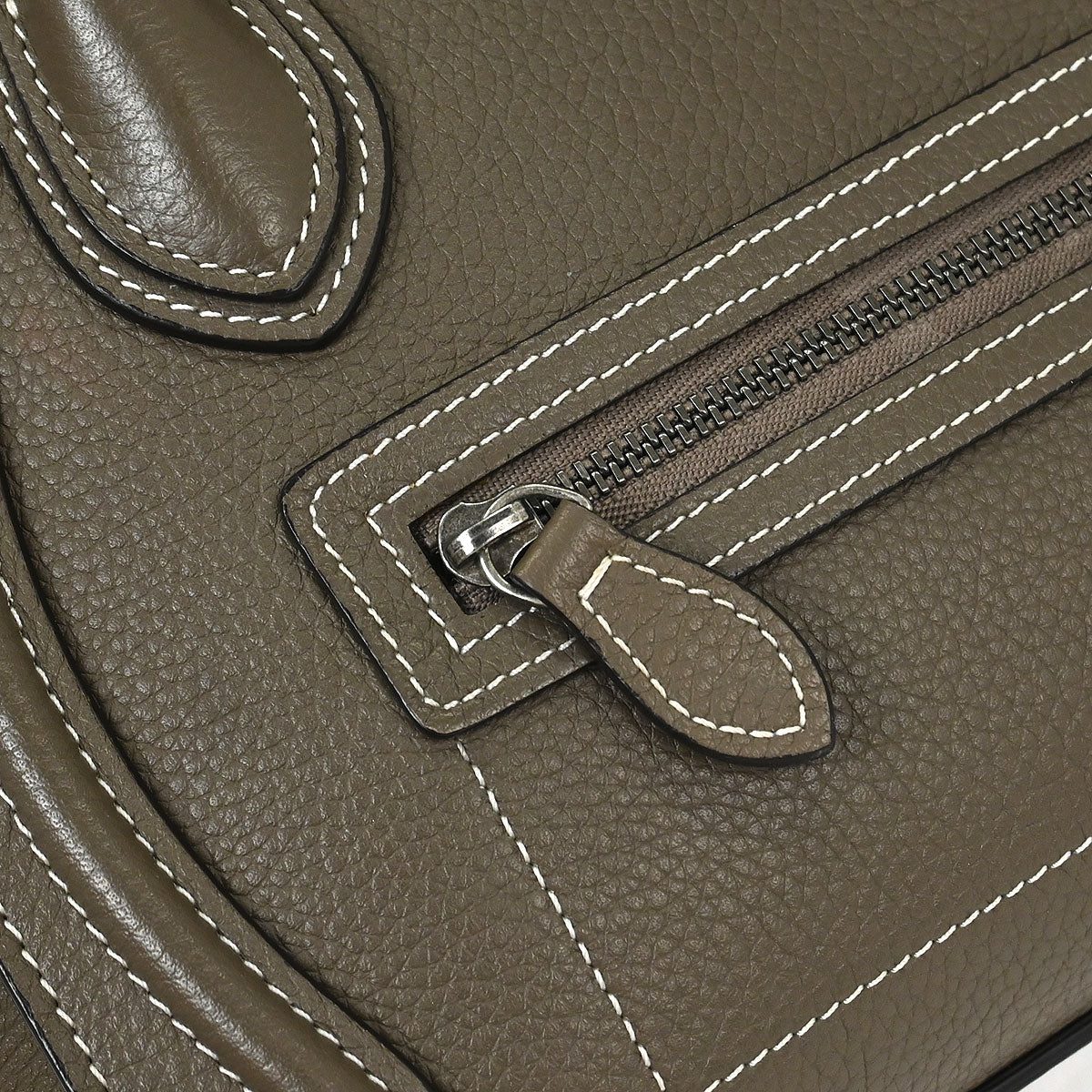 Celine Brown Leather Nano Luggage Tote Handbag - Image 6