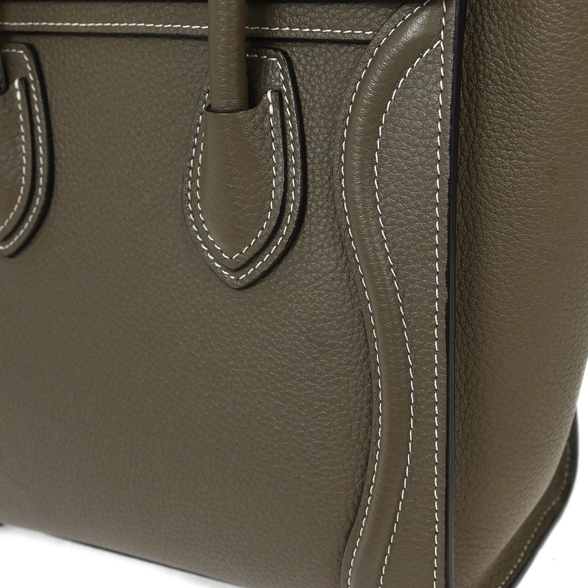 Celine Brown Leather Nano Luggage Tote Handbag - Image 7