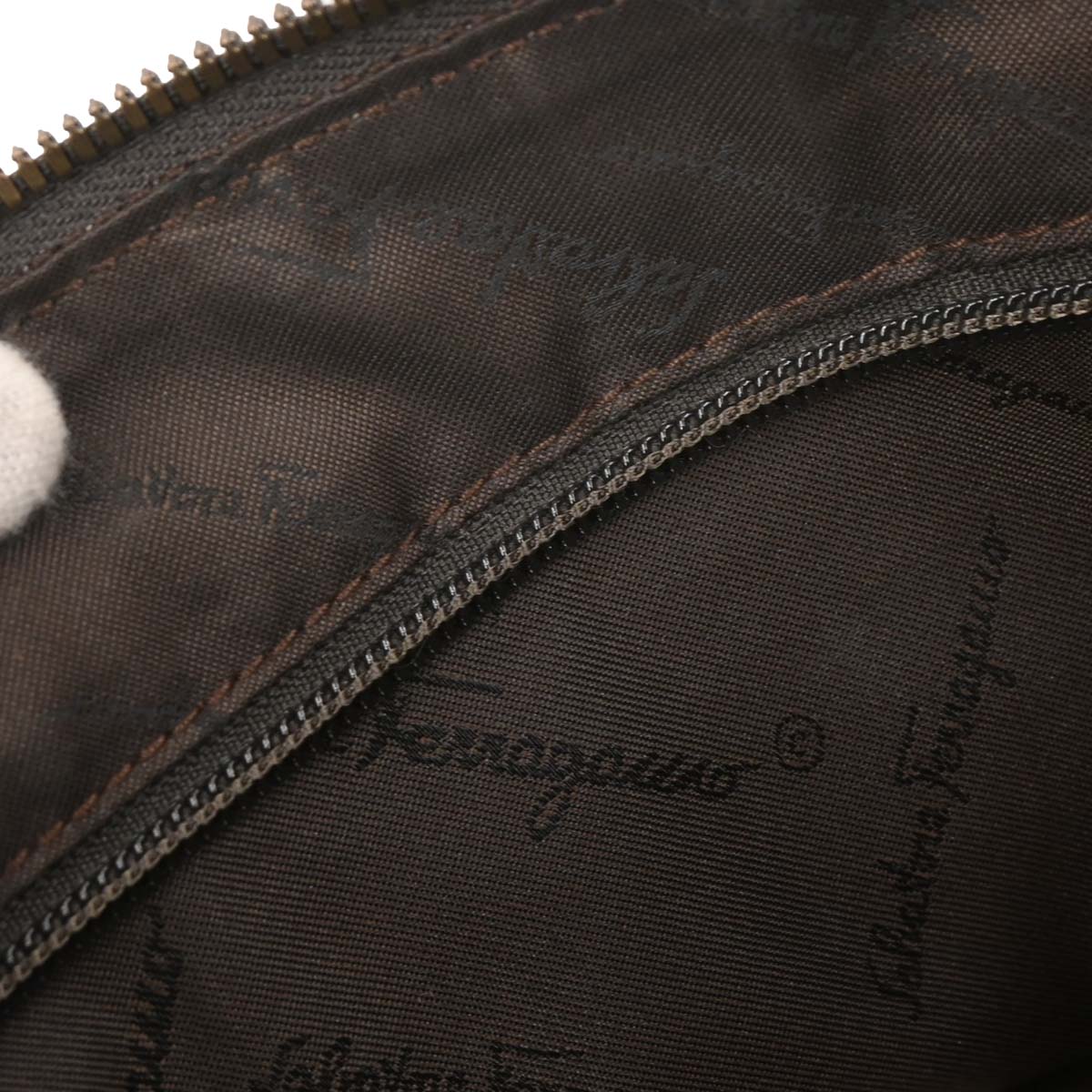 Salvatore Ferragamo Brown Leather Handbag - Image 10