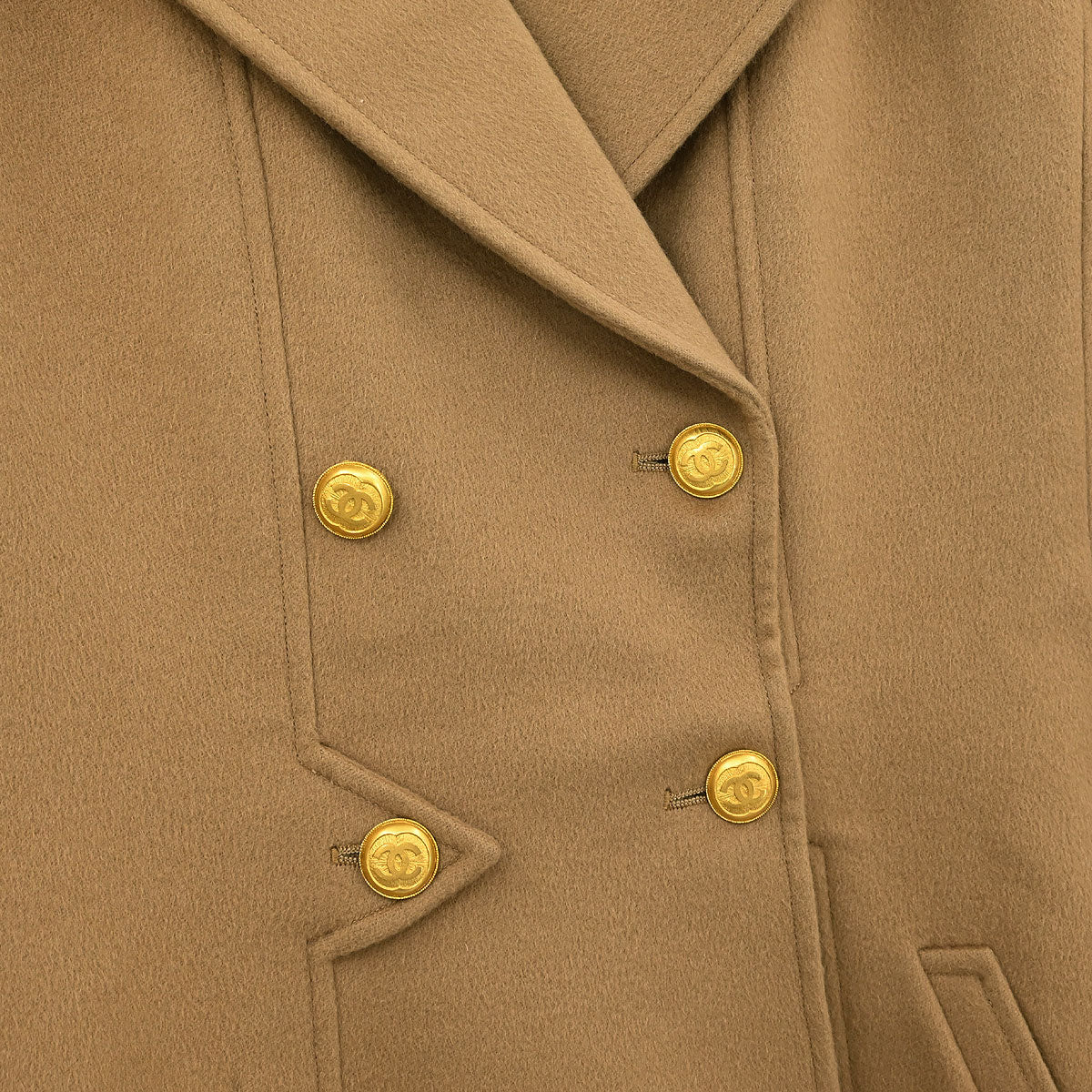 Chanel Double Breasted Jacket Beige - Image 5