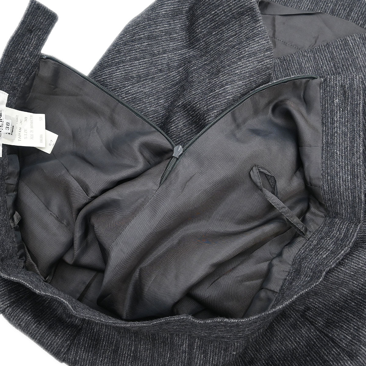 Celine Setup Suit Jacket Skirt Gray #38 - Image 10