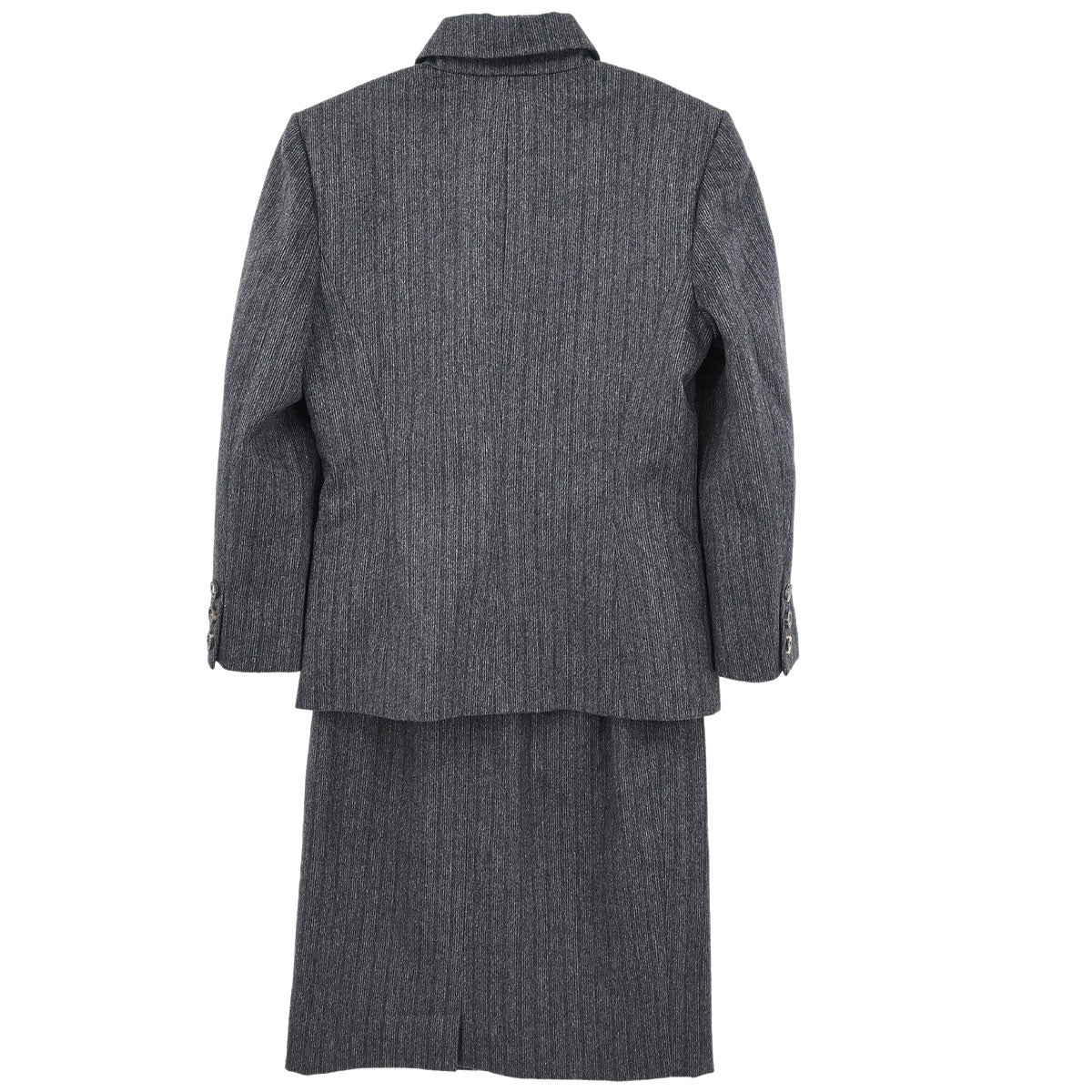 Celine Setup Suit Jacket Skirt Gray #38 - Image 2