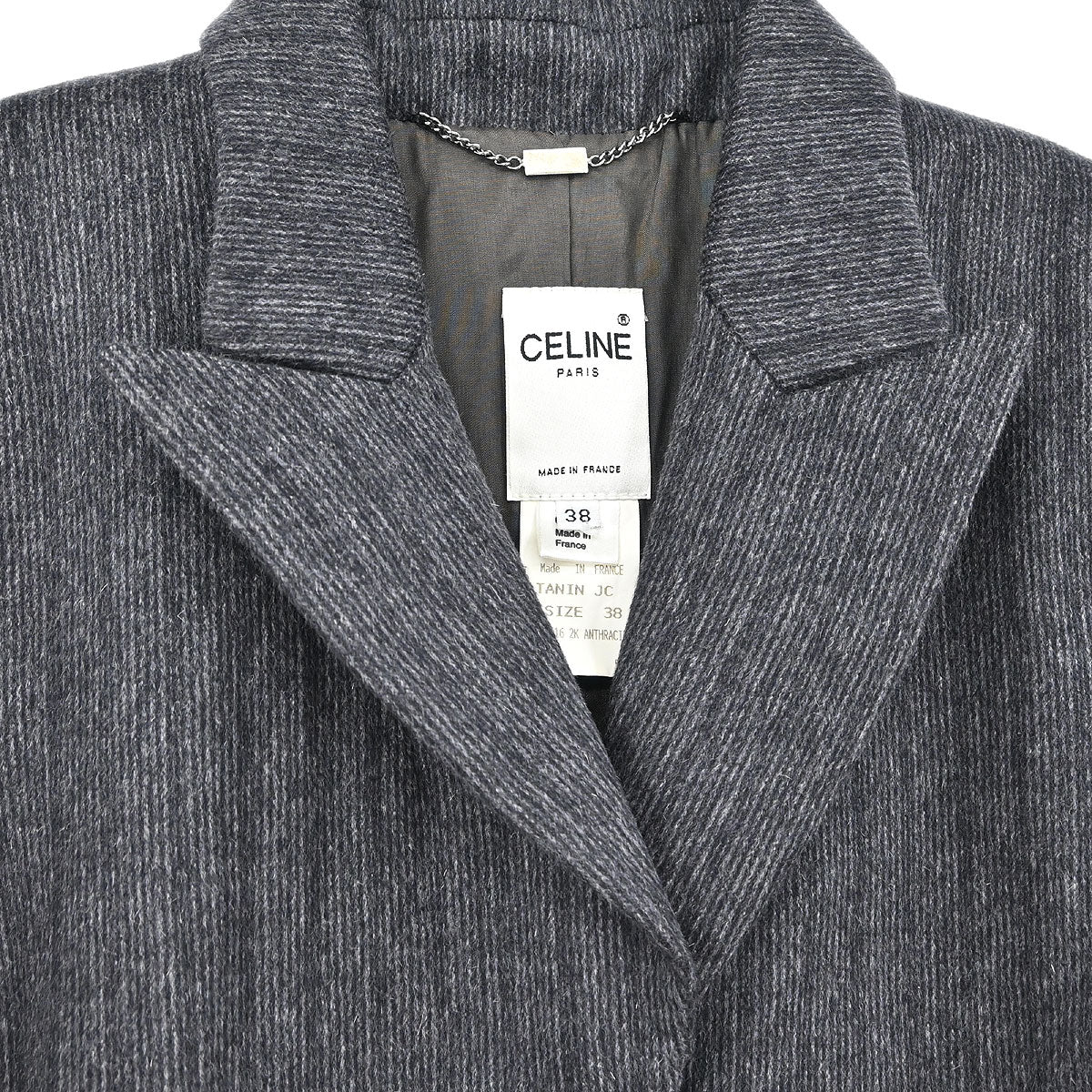Celine Setup Suit Jacket Skirt Gray #38 - Image 3