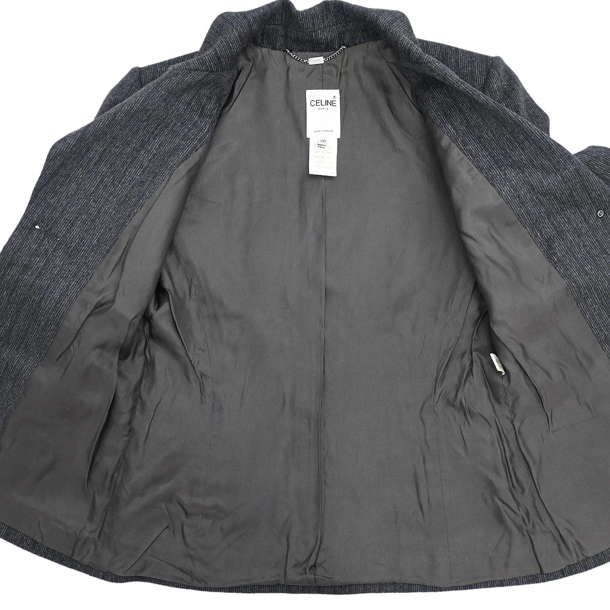 Celine Setup Suit Jacket Skirt Gray #38 - Image 8