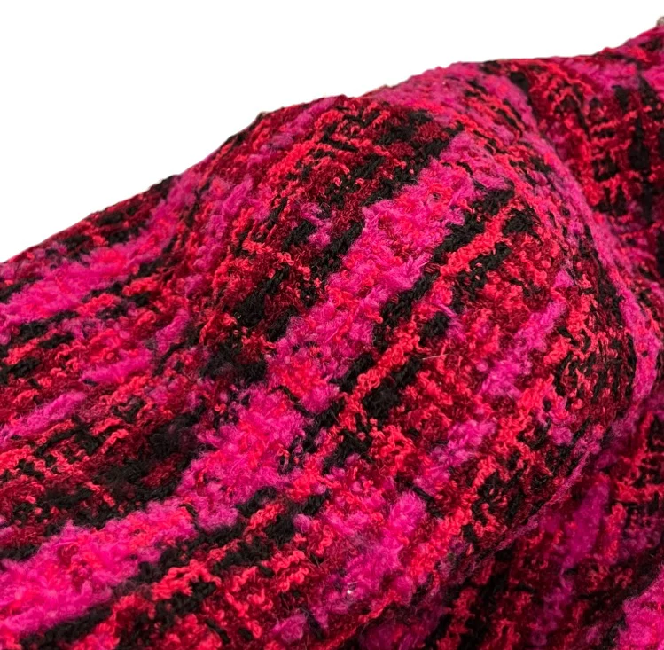 Chanel 1995 Single Breasted Tweed Jacket Pink #38 - Image 12