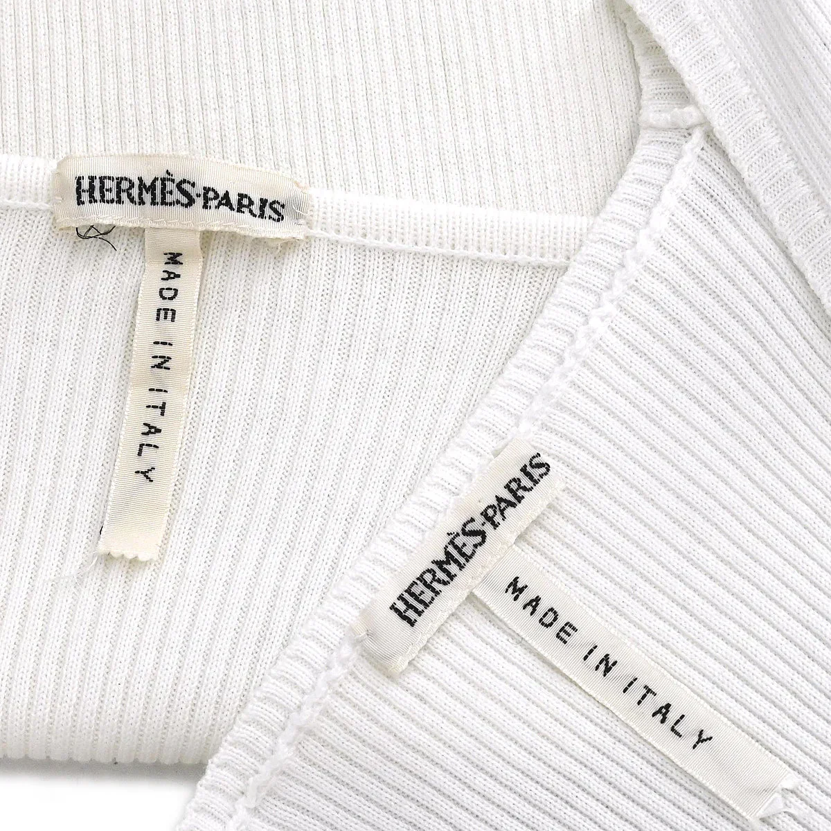 Hermes Set Cardigan Sleeveless Top White #ME - Image 8