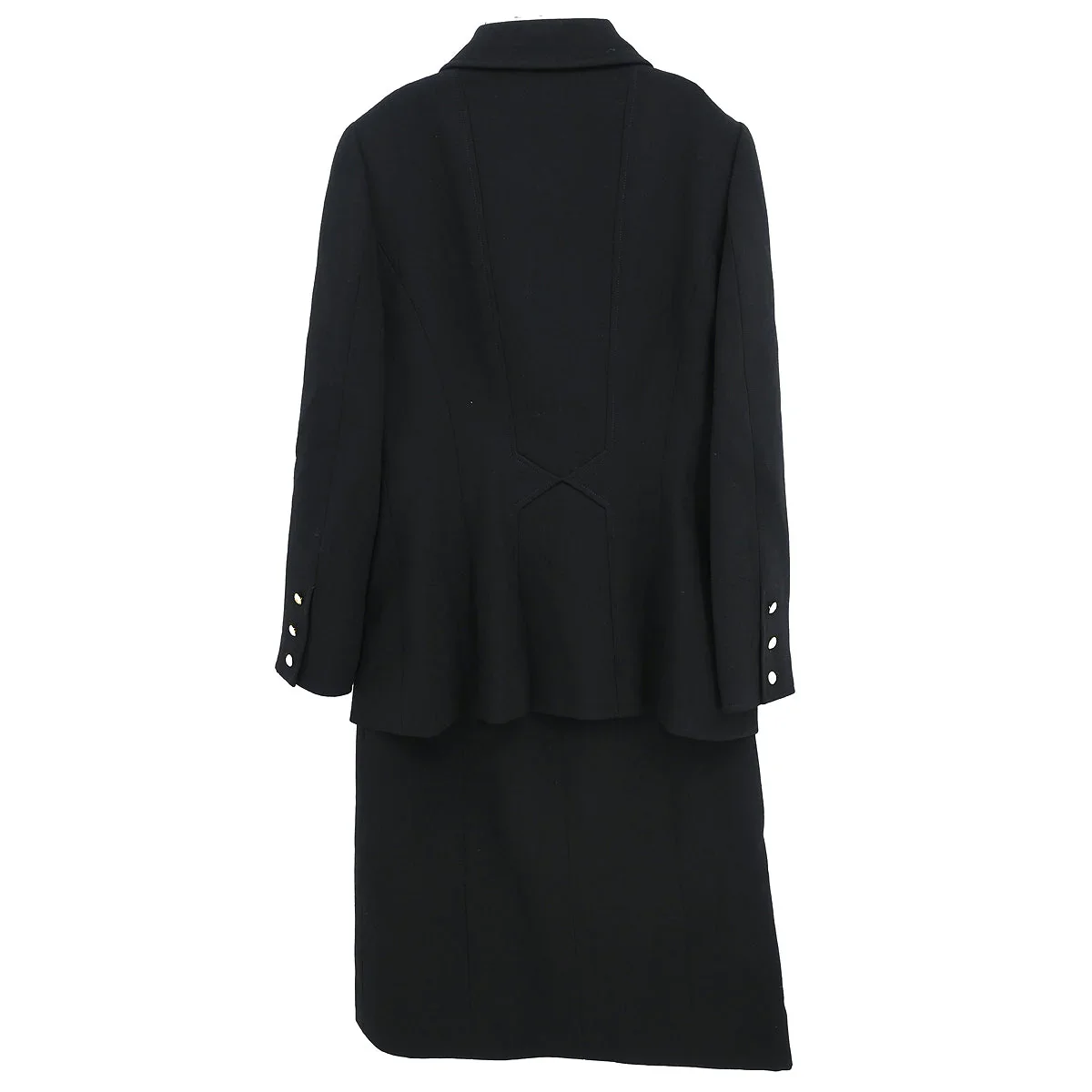 Chanel 1996 Setup Suit Jacket Skirt Black #40 - Image 2