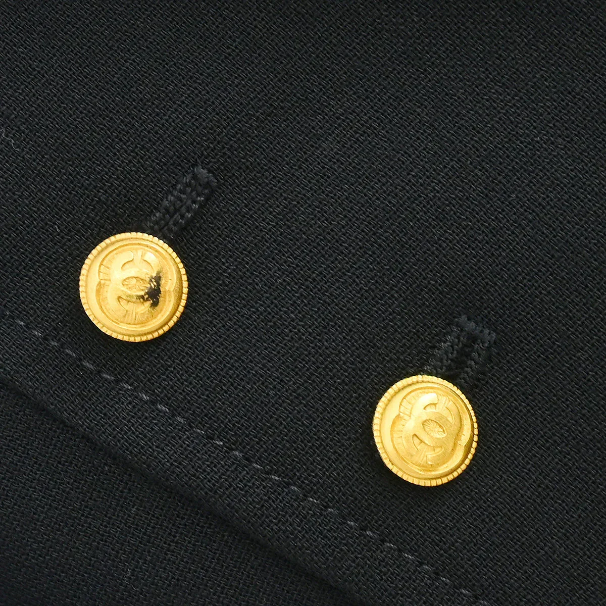 Chanel 1996 Setup Suit Jacket Skirt Black #40 - Image 3