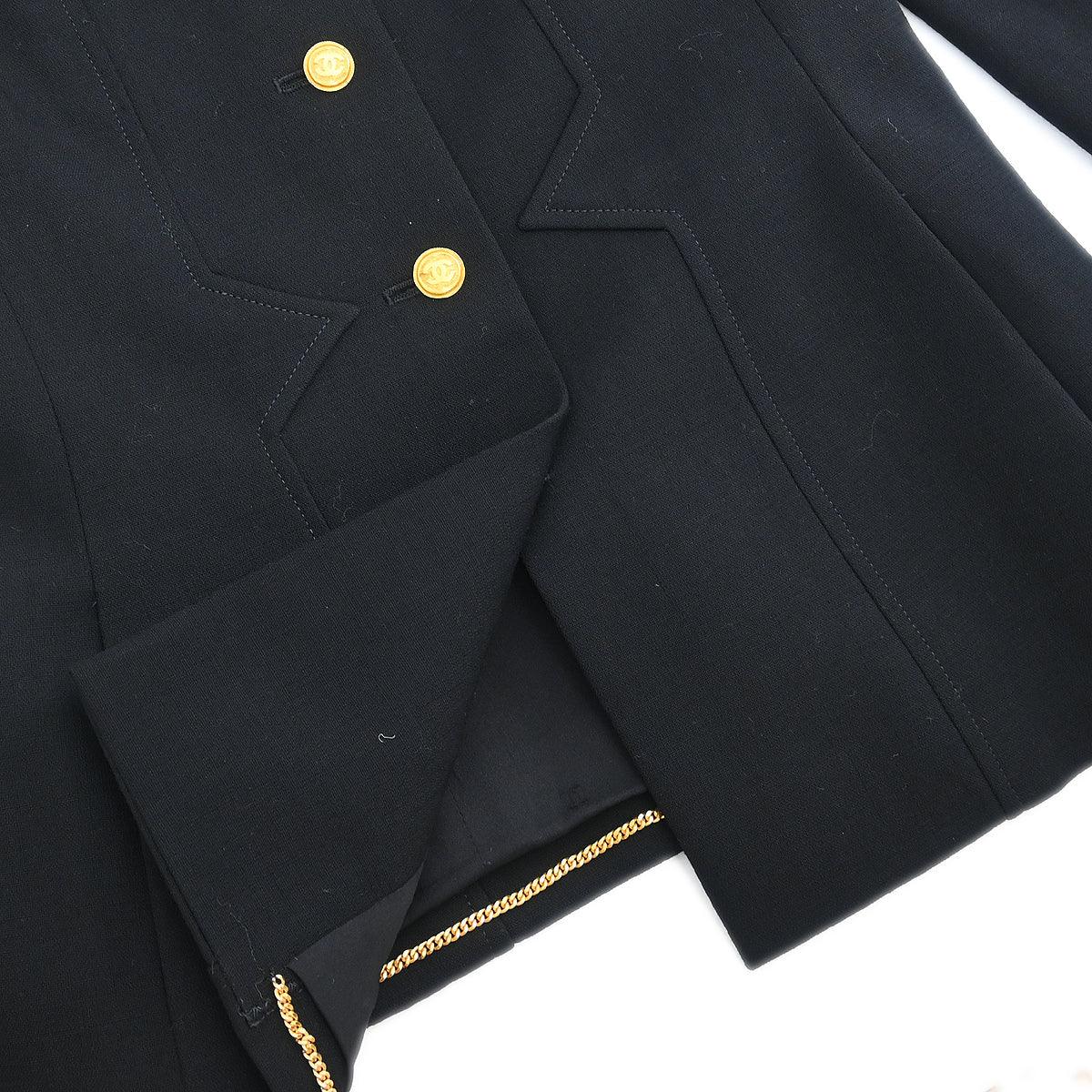 Chanel 1996 Setup Suit Jacket Skirt Black #40 - Image 5