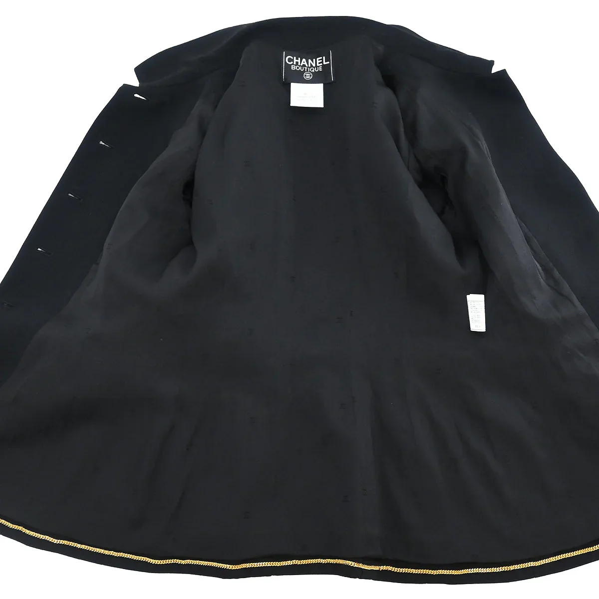 Chanel 1996 Setup Suit Jacket Skirt Black #40 - Image 6
