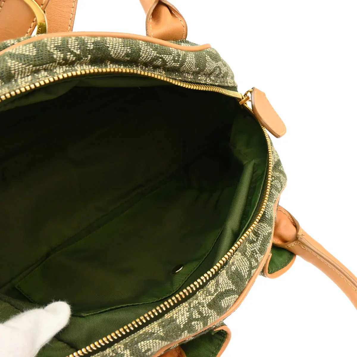 Christian Dior Green Double Saddle Trotter Handbag - Image 4