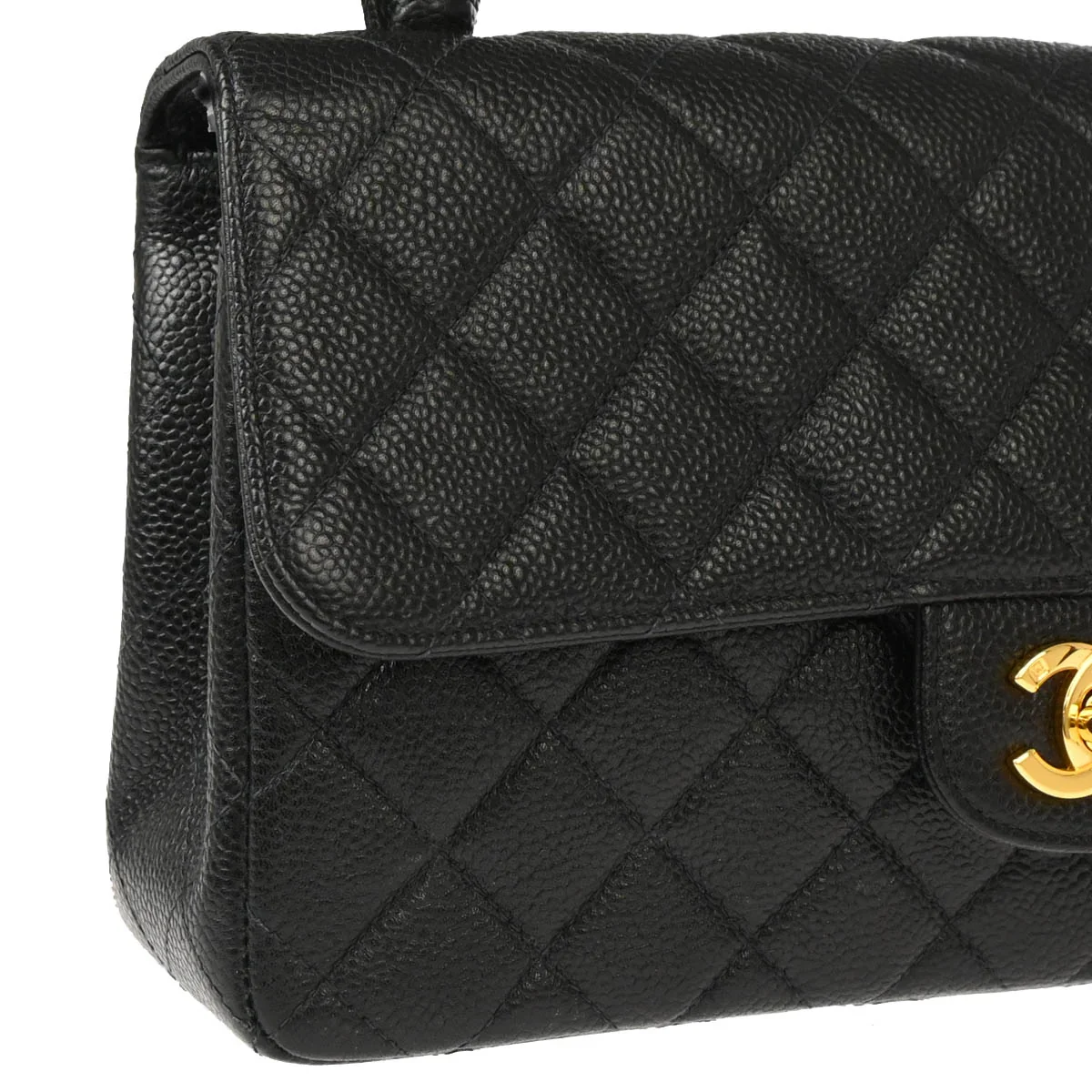 Chanel 1996-1997 Black Caviar Handbag - Image 3