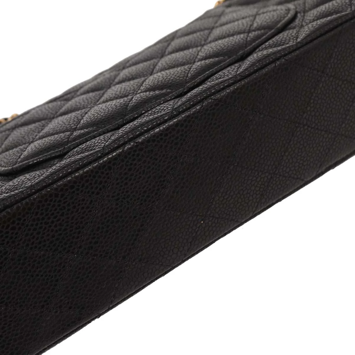 Chanel 2008-2009 Black Calfskin Medium Classic Double Flap Shoulder Bag - Image 3