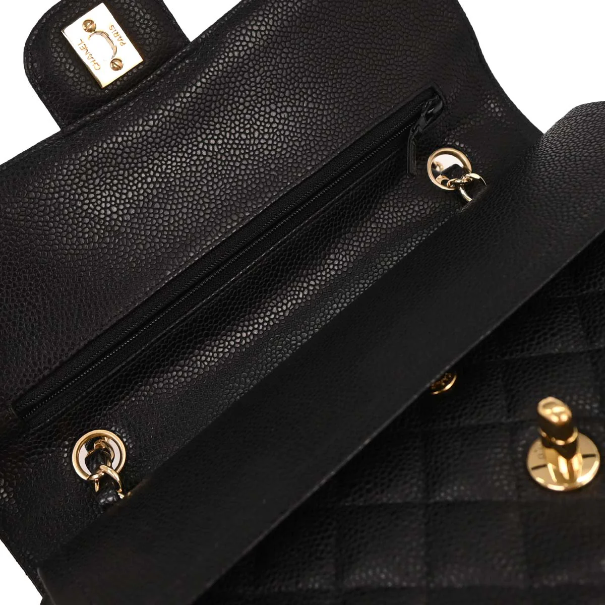 Chanel 2008-2009 Black Calfskin Medium Classic Double Flap Shoulder Bag - Image 6