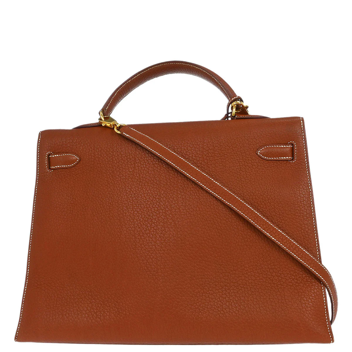 Hermes Brique Togo Kelly 35 Sellier 2way Shoulder Handbag - Image 2