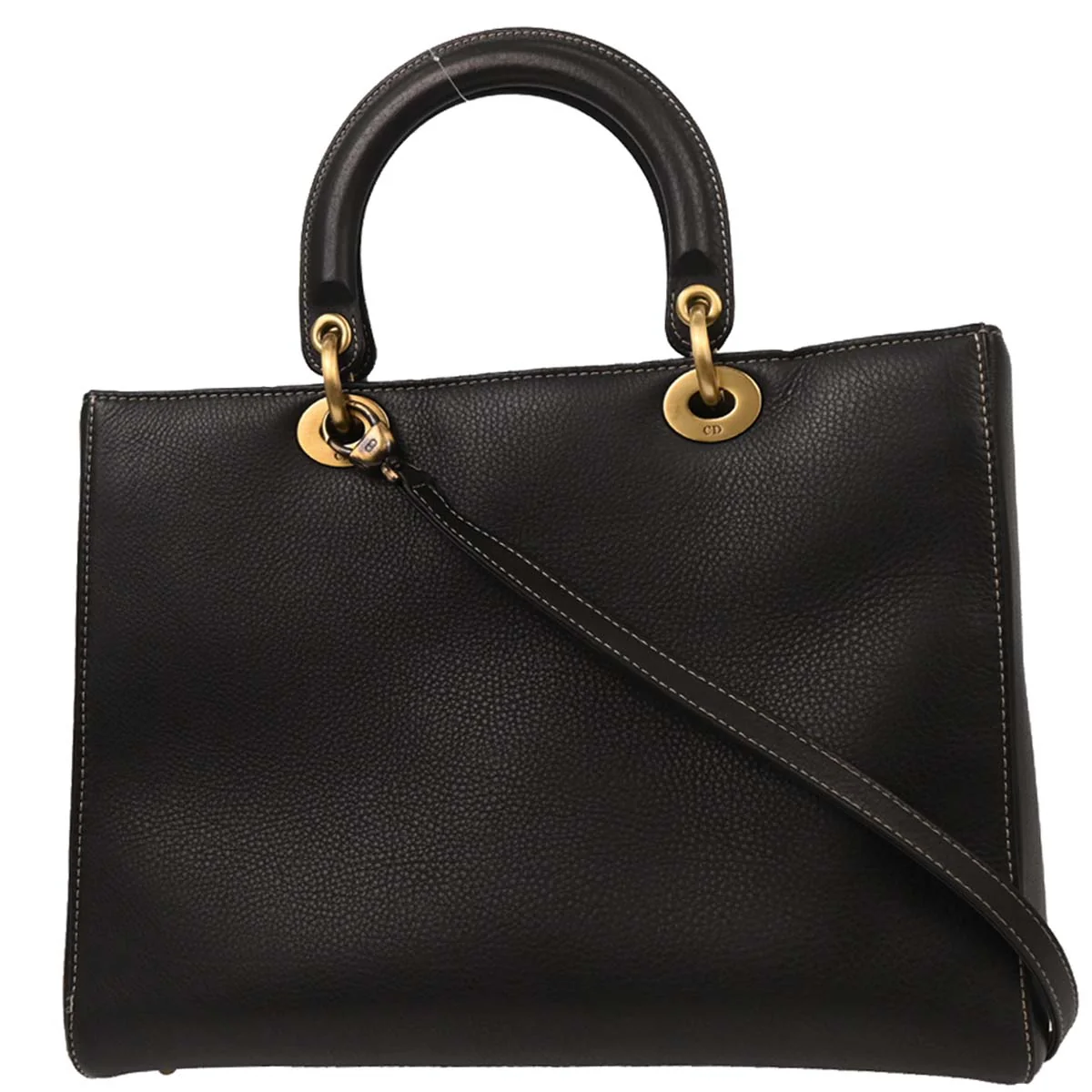 Christian Dior Black Calfskin Large Lady Dior 2way Shoulder Handbag - Image 2