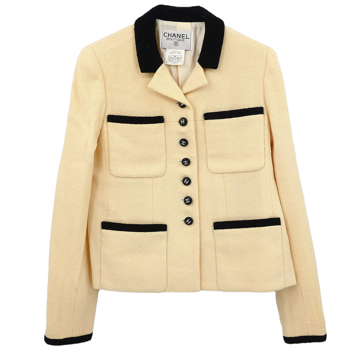 Chanel 1996 Single Breasted Jacket Ivory #38