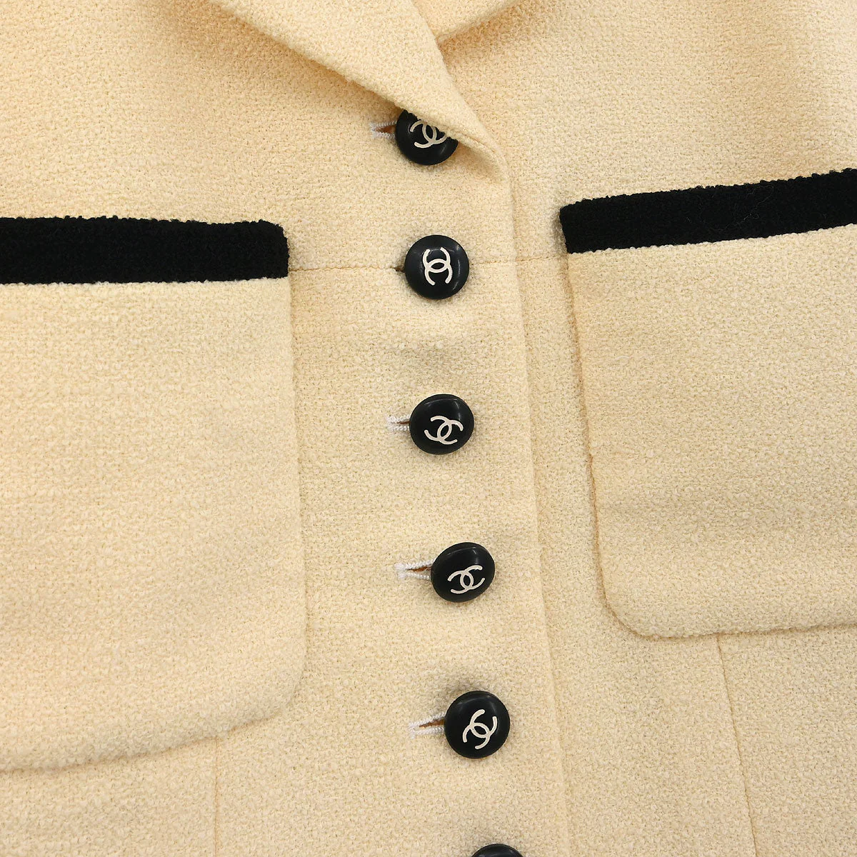 Chanel 1996 Single Breasted Jacket Ivory #38 - Image 5
