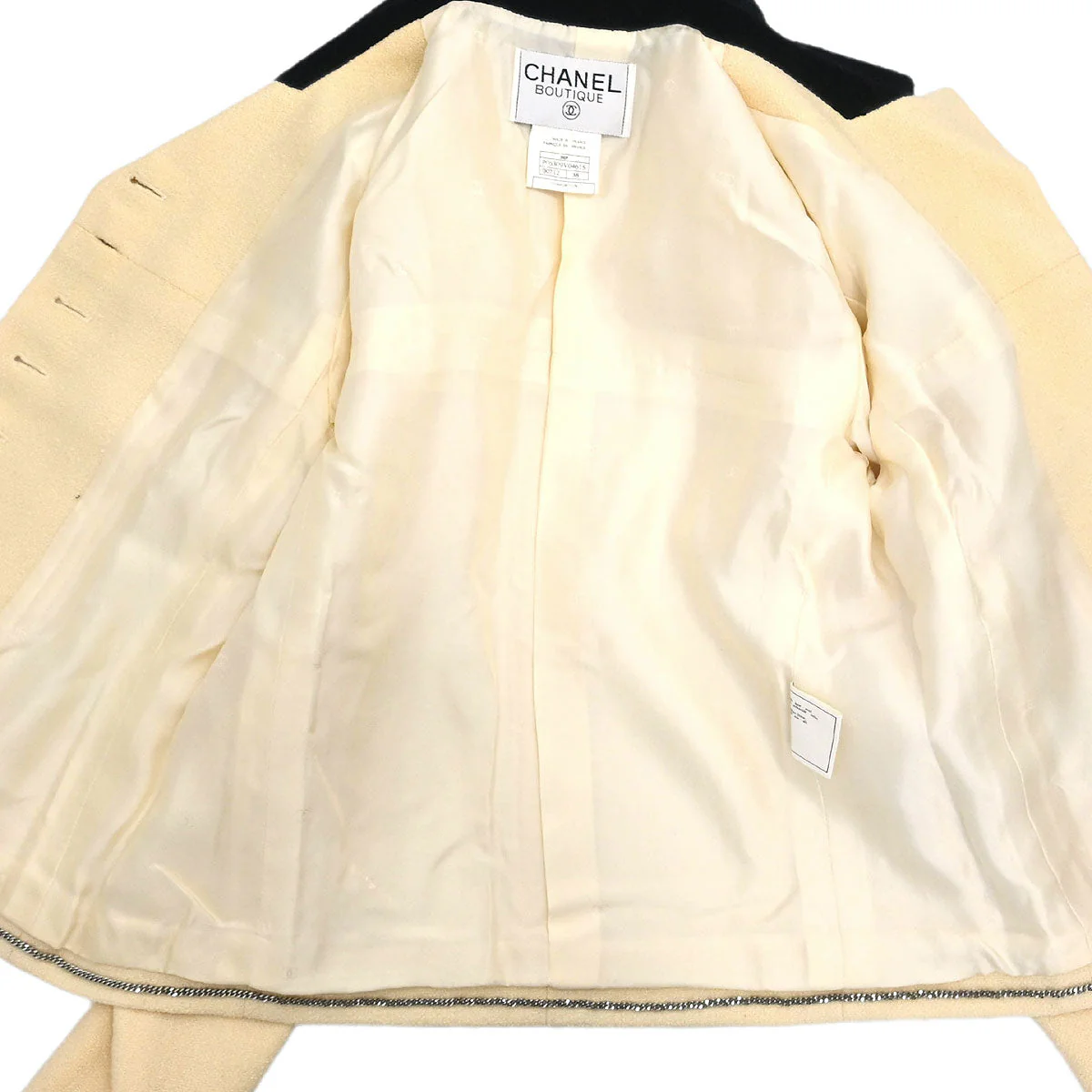 Chanel 1996 Single Breasted Jacket Ivory #38 - Image 7