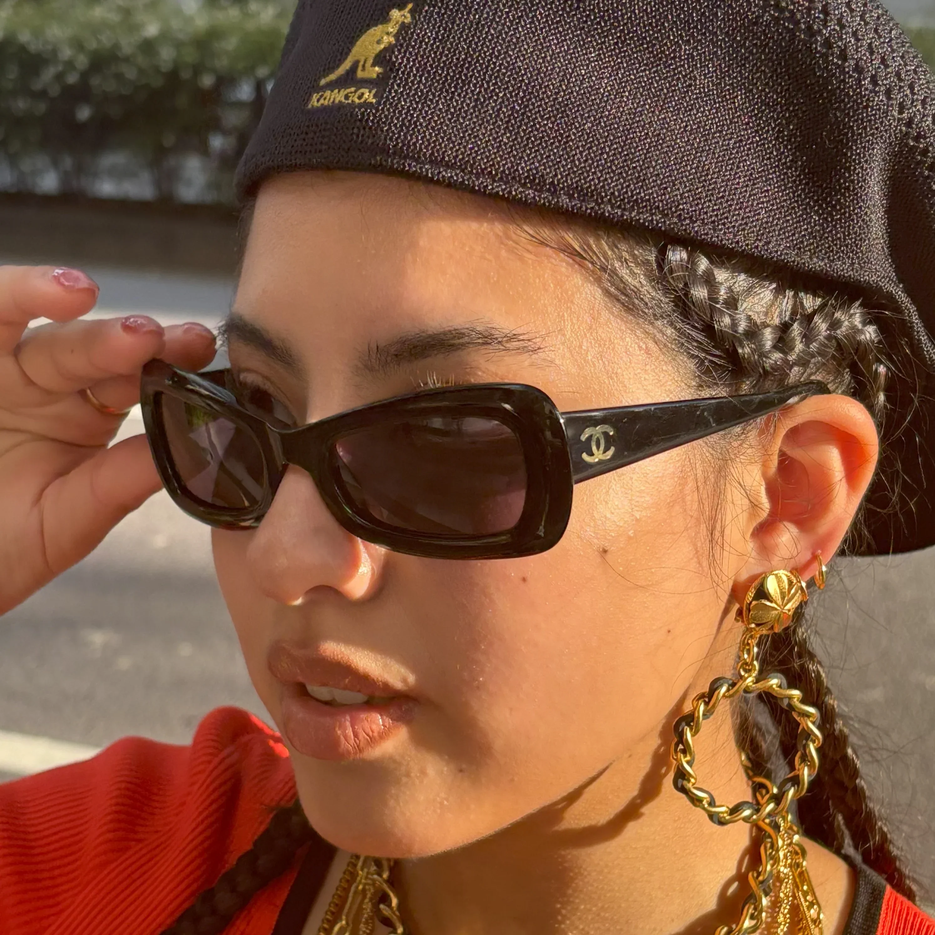 Chanel Sunglasses Eyewear Black Small Good - Image 8