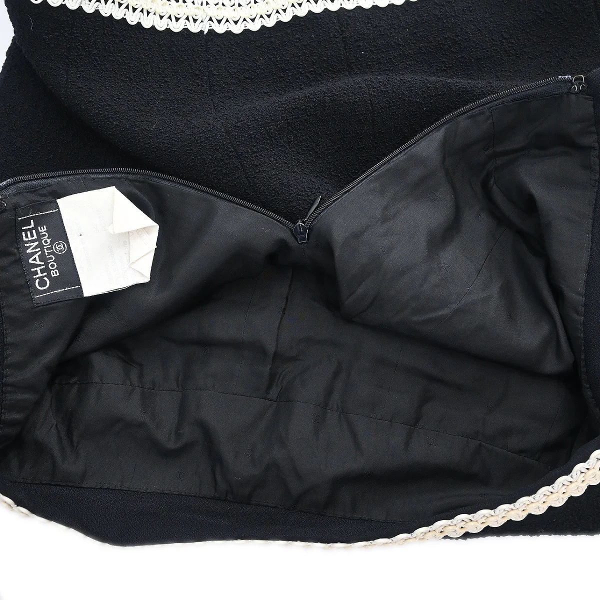 Chanel 1994 Setup Suit Jacket Skirt Black #40 - Image 9