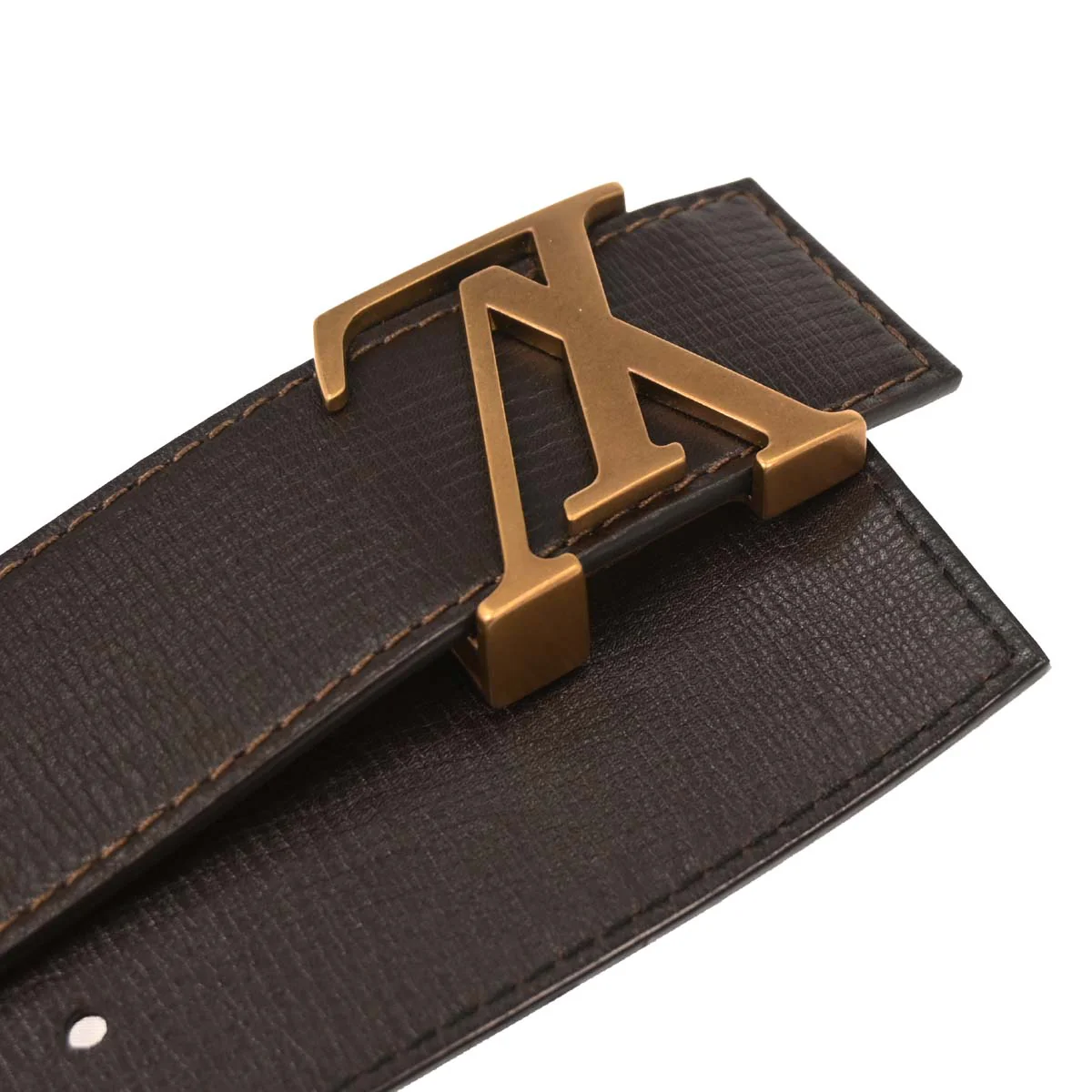 Louis Vuitton Brown Ceinture LV Initiales Utah Belt #100/40 M6902S - Image 3