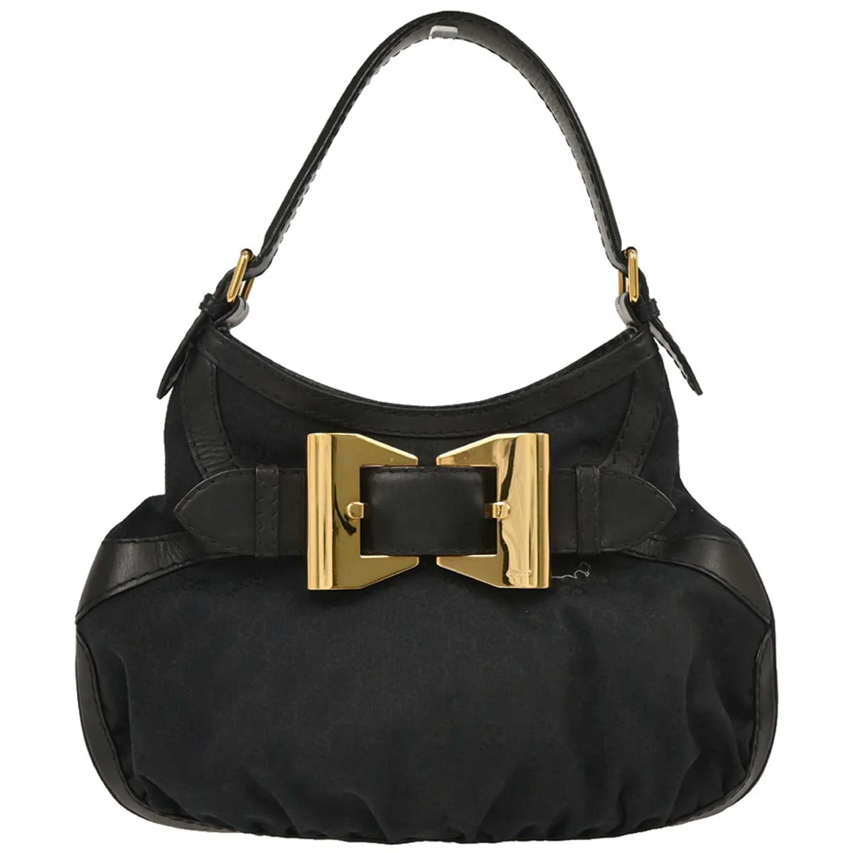 Gucci Black Canvas GG Queen Hobo Handbag