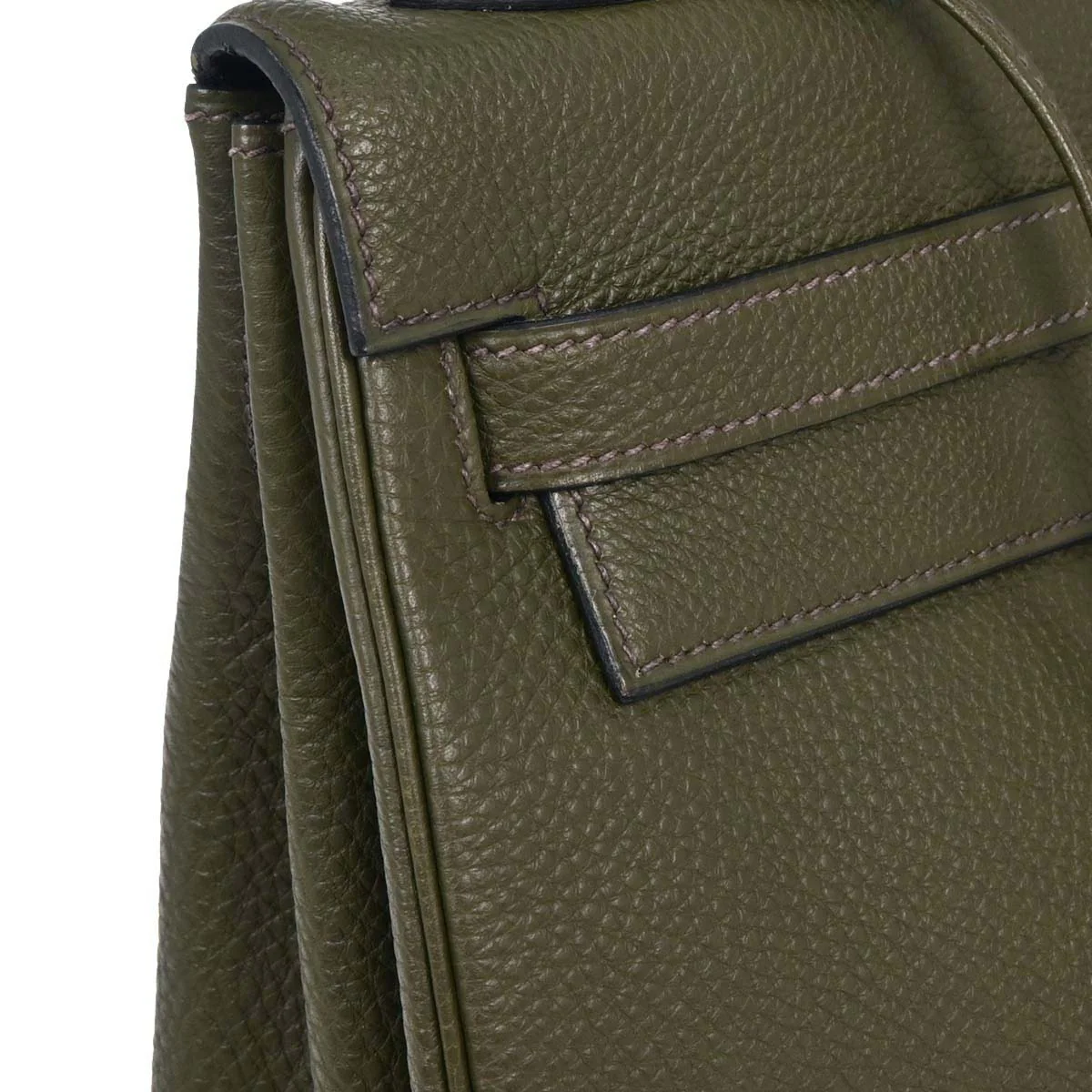 Hermes Olive Green Togo Kelly 32 Retourne Handbag - Image 4
