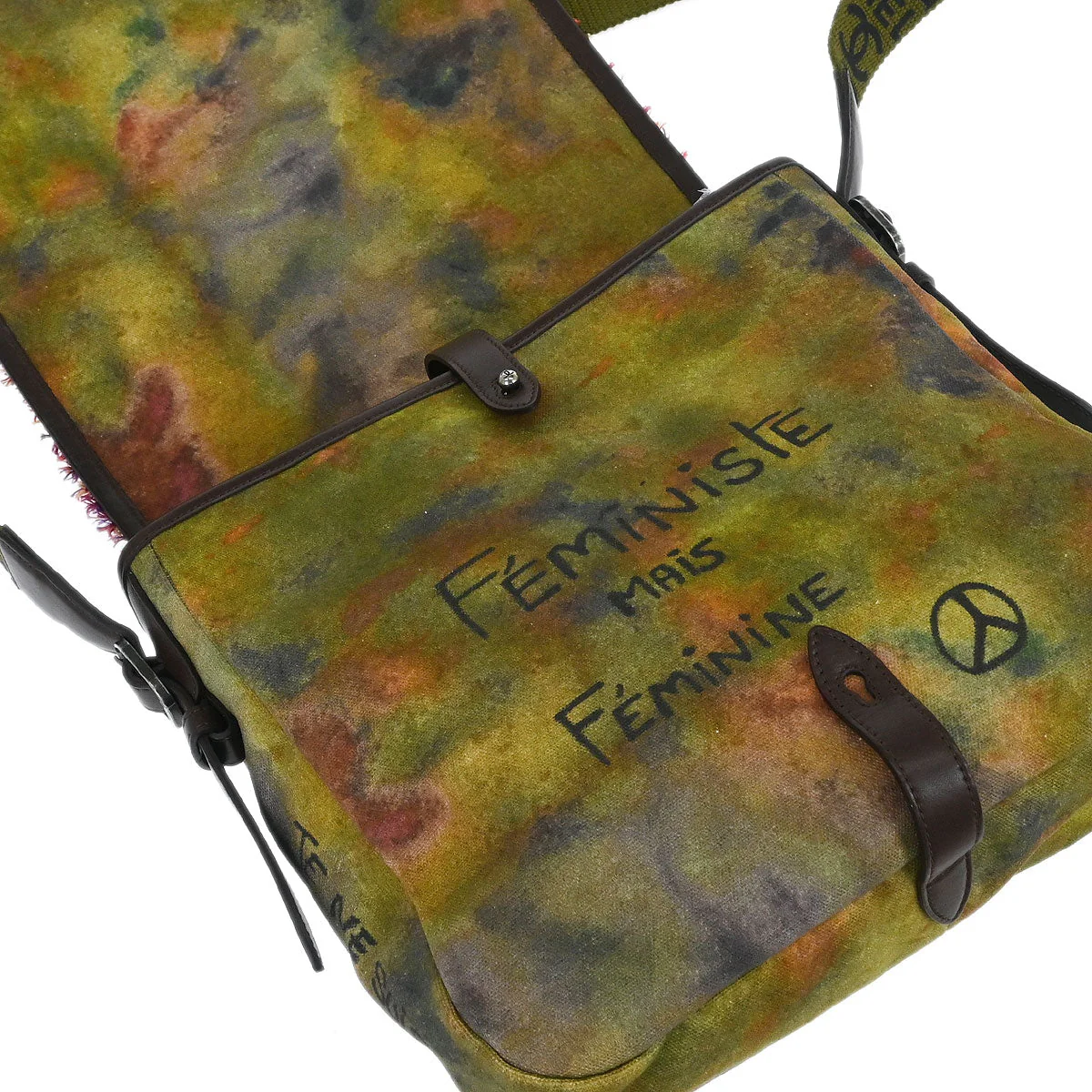 Chanel 2015-2016 Khaki Canvas Graffiti On The Pavement Shoulder Bag - Image 7