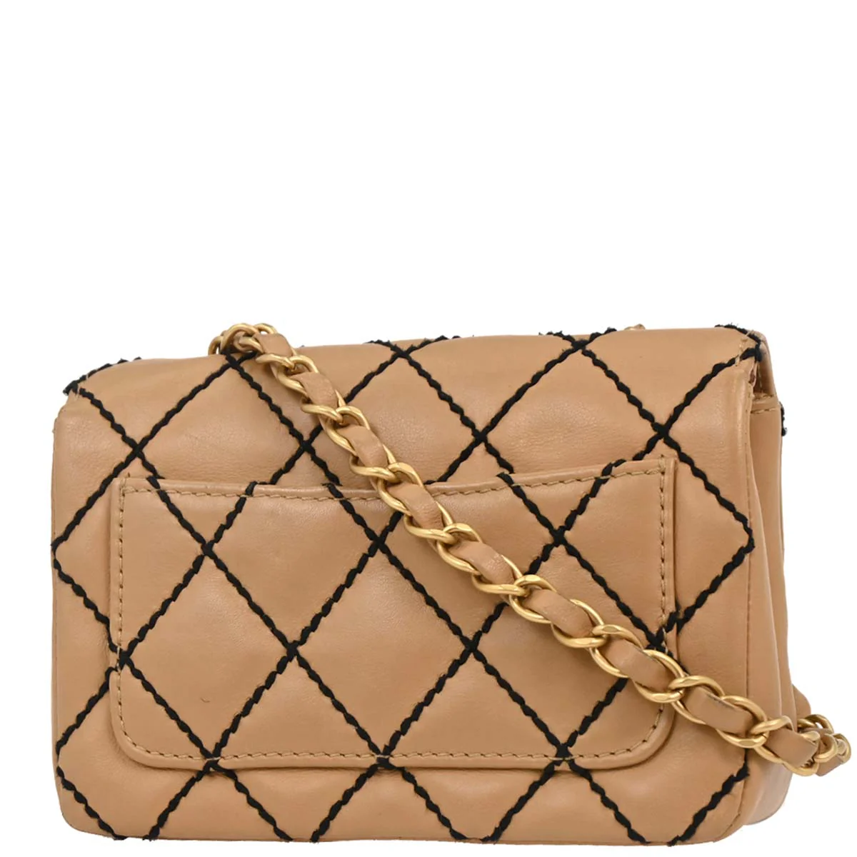 Chanel 2003-2004 Beige Calfskin Wild Stitch Shoulder Bag - Image 2