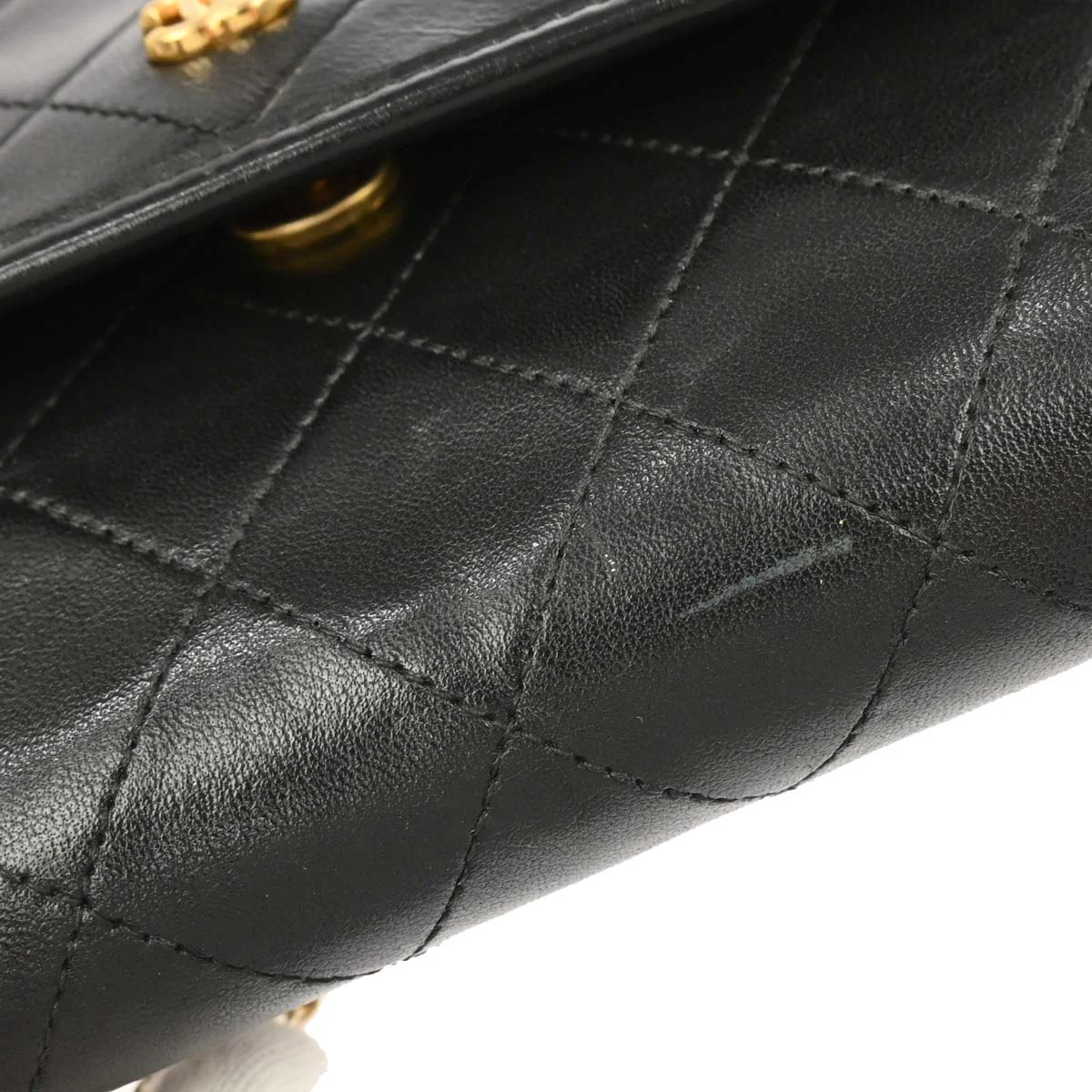 Chanel Black Lambskin Shoulder Bag - Image 10