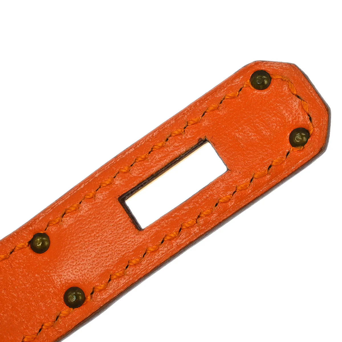 Hermes Orange Veau Gulliver Kelly Double Tour Bracelet Bangle - Image 4