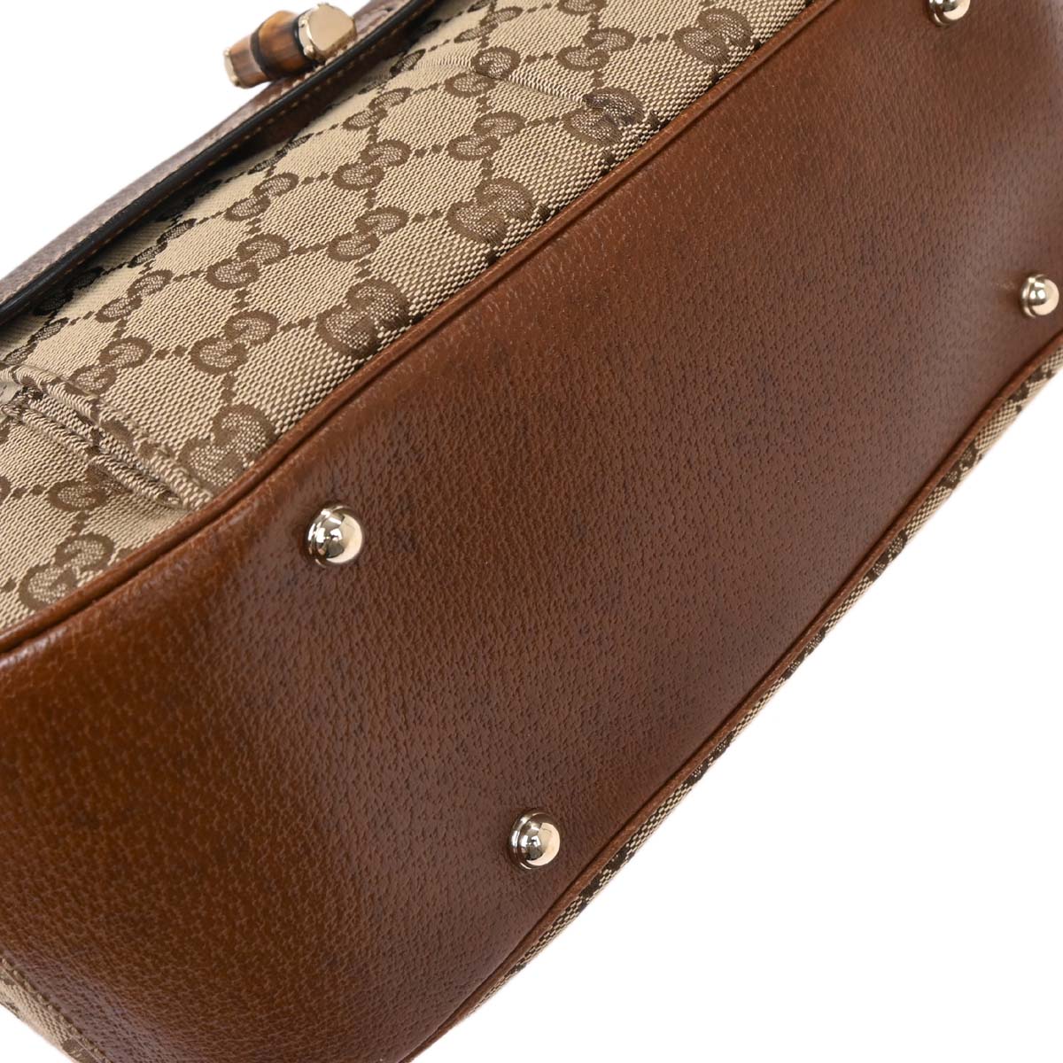 Gucci Beige Bamboo GG Handbag - Image 4