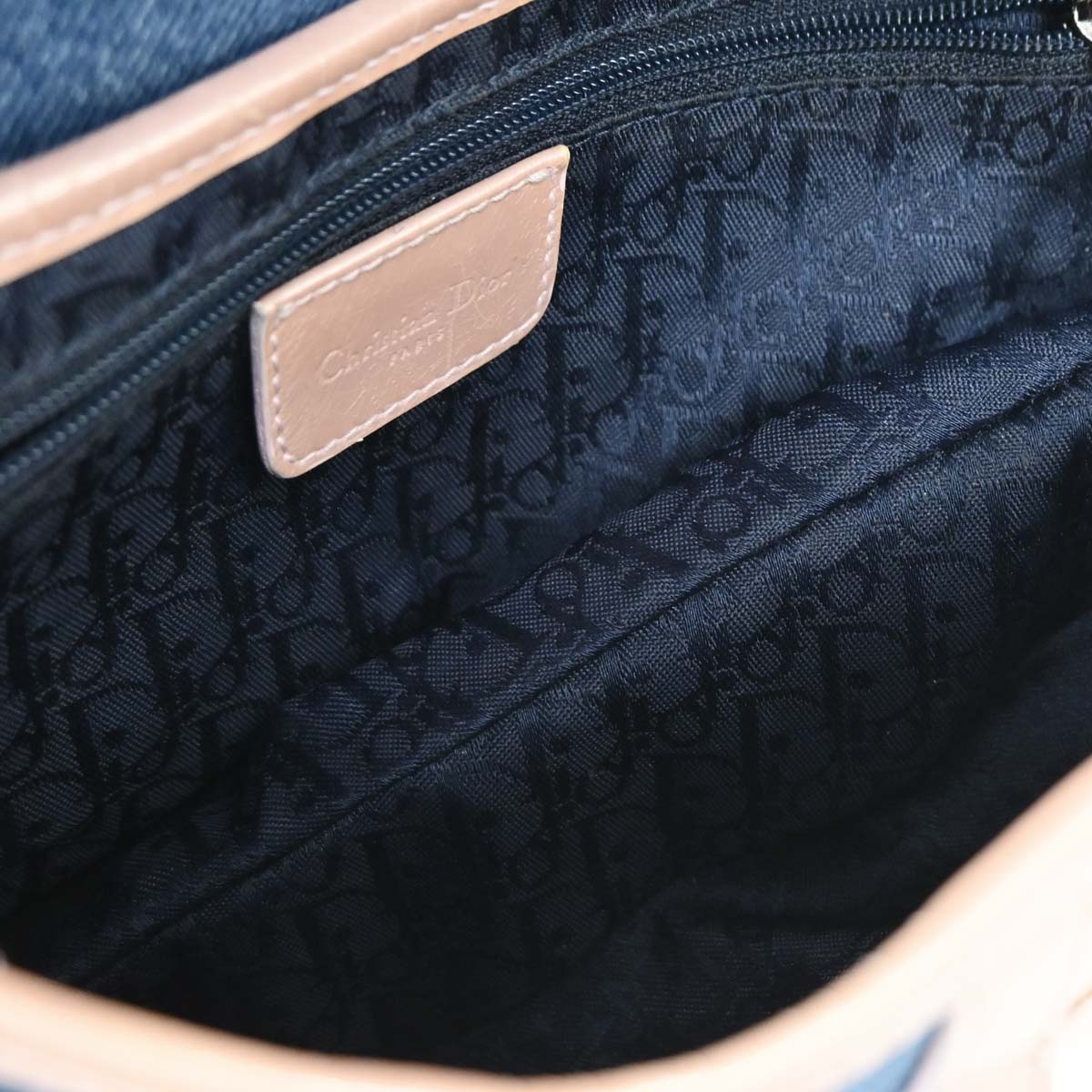 Christian Dior Navy Pink Denim Saddle Handbag - Image 8
