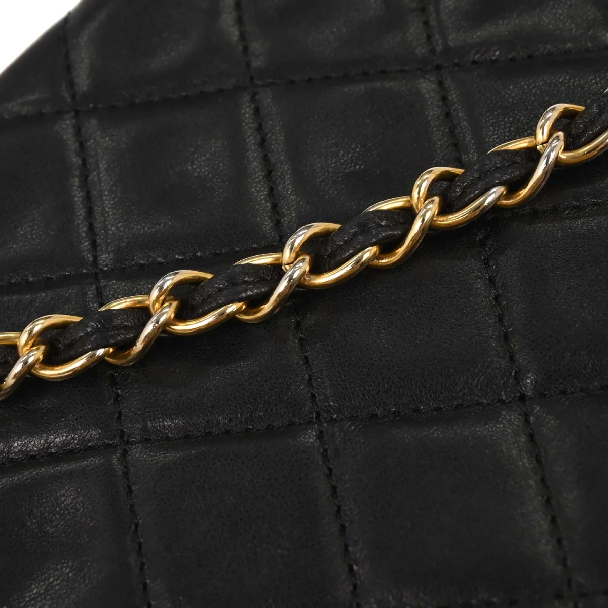 Chanel 1989-1991 Black Lambskin Shoulder Bag - Image 3