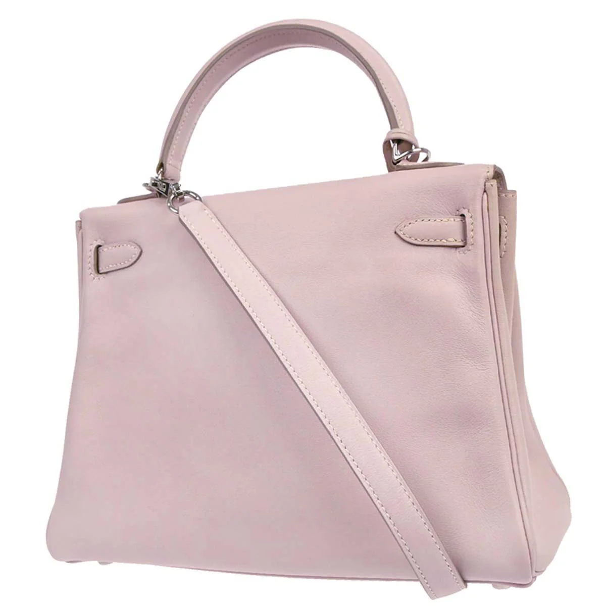 Hermes Rose Dragee Swift Kelly 25 Retourne 2way Shoulder Handbag - Image 2