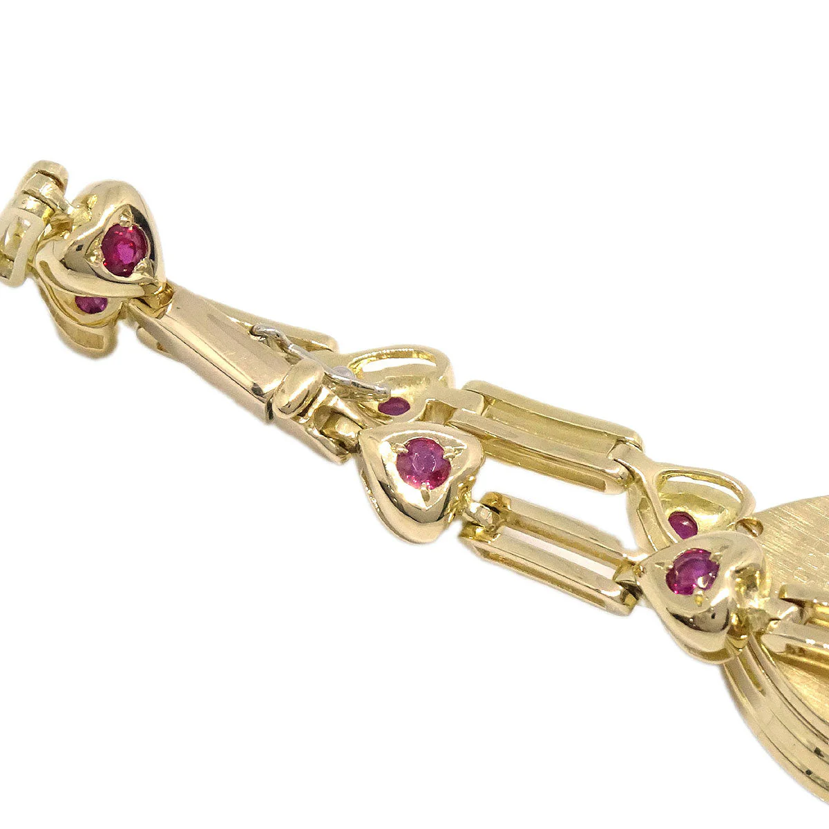 Waltham Ref.411.10 Heart Quartz Watch 18KYG Ruby Diamond - Image 7